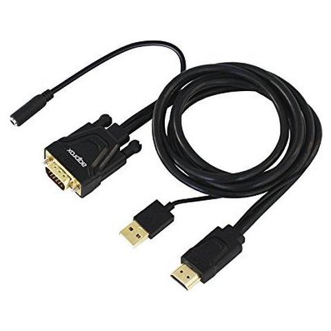 APPC22, HDMI / USB, VGA / 3.5mm, Maschio / femmina, Nero, Plastica, 1920 x 1080 Pixels - Foto 1