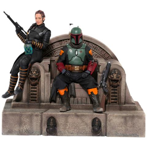 Statua Deluxe In Scala 1/10 Di Boba Fett E Fennec Shand Su Trono - The Mandalorian - Iron Studios - Foto 3