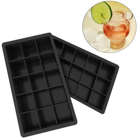 INLAW Stampi Per Vassoi Per Cubetti Di Ghiaccio In Silicone Stampi Per Cioccolatini Per Budino Di Caramelle A Forma Quadrata A Rilascio Facile (18 5 Cm * 11 5 Cm * 3 5 Cm Nero)