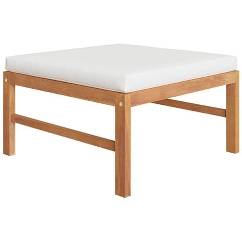 Set Divani Da Giardino 4pz Cuscini Crema Legno Massello Di Teak - Foto 7