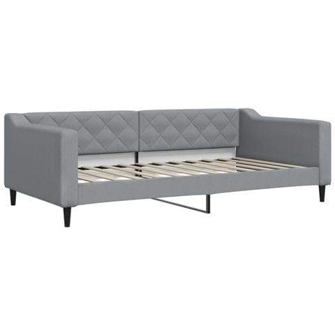 Divano Letto Con Materasso Grigio Chiaro 100x200 Cm In Tessuto - Foto 2