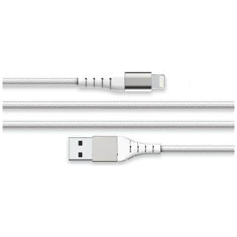 Cavo Usb A/lightning Rinforzato 3 M - 2,4 A Bianco, Bianco - Foto 1
