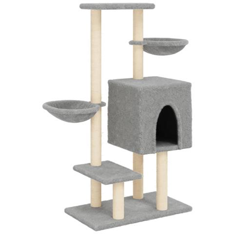 Albero Per Gatti Con Tiragraffi In Sisal Grigio Chiaro 117 Cm - Foto 1