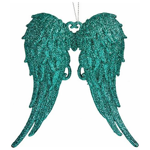 Decorazione Natalizia Ali D'angelo Verde Plastica Porporina 13 X 14,5 X 2,5 Cm (24 Unità) - Foto 2