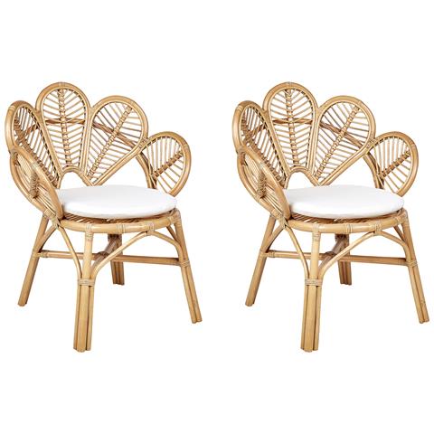 Set Di 2 Sedie Peacock Florentine Ii Rattan Naturale - Foto 2