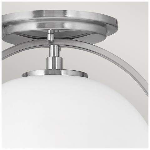 Plafoniera Industrial Nordica Somerset Acciaio Nichel Spazzolato 1 Luce E27 - Foto 4