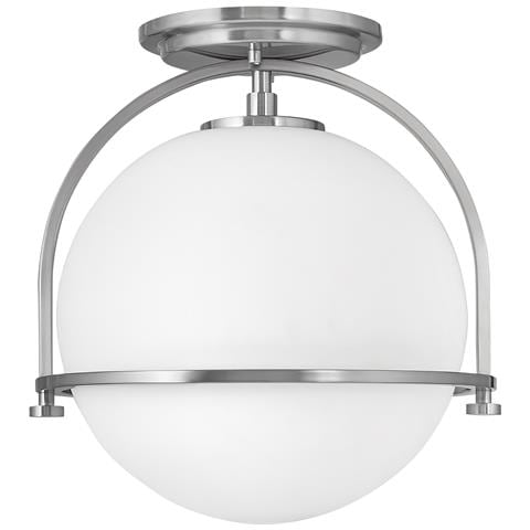 Plafoniera Industrial Nordica Somerset Acciaio Nichel Spazzolato 1 Luce E27 - Foto 1