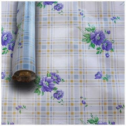 ***mega Stock*** Rotolo Da 20 Metri (h140cm) Di Tovaglia Pvc Telata Cerata Per Casa, Sagre, Pizzerie Fiori E Quadri Blu - Foto 1