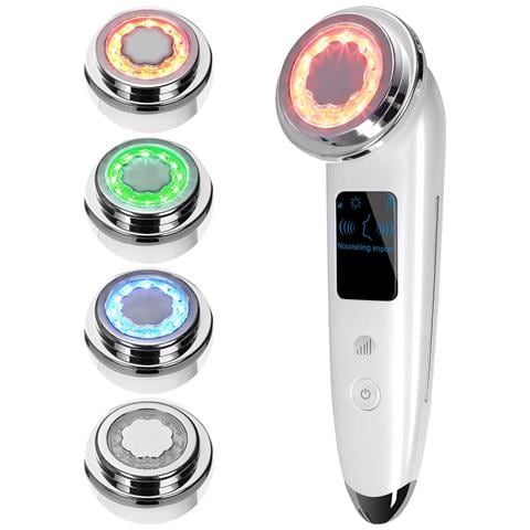 Massaggiatore Viso Lifting Viso Elettrico Massaggiatore Viso 4 In 1 Rassodamento Della Pelle Antietà Strumenti Rassodanti Per La Cura Della Pelle - Bianco - Foto 1