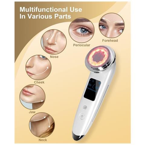 Massaggiatore Viso Lifting Viso Elettrico Massaggiatore Viso 4 In 1 Rassodamento Della Pelle Antietà Strumenti Rassodanti Per La Cura Della Pelle - Bianco - Foto 4