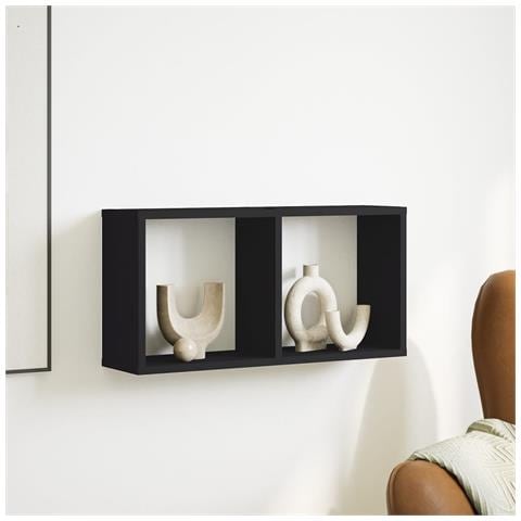 Mobile A Parete 60x16x30 Cm Nero In Legno Multistrato - Foto 3