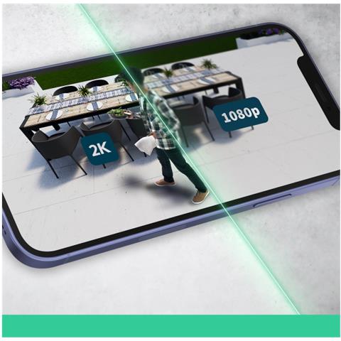 Essential Telecamera Di Sorveglianza Per Esterni 2k Con Pannelli Solari, Set Da 3 - Foto 2