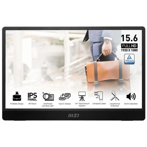 Msi Pro Mp161de E2 Monitor Pc 39,6 Cm (15.6"") 1920 X 1080 Pixel Full Hd Led Nero - Foto 1