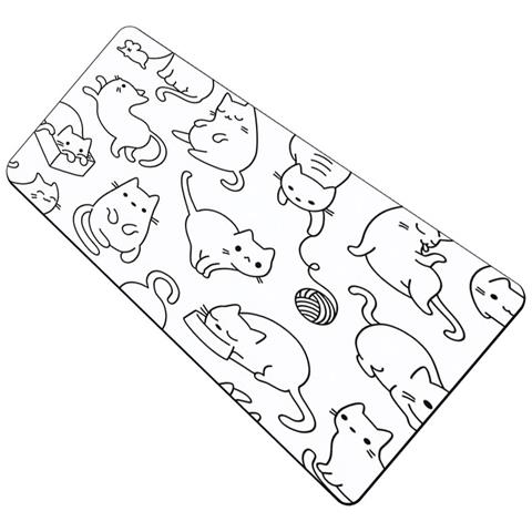 Tappetino Per Mouse In Gomma Impermeabile Per Internet Cafè, Case, Uffici M Gatto Bianco E Nero - Foto 3