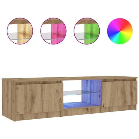 Mobile Porta TV con LED Artigianale 140x40x35,5 cm Multistrato - Foto 1