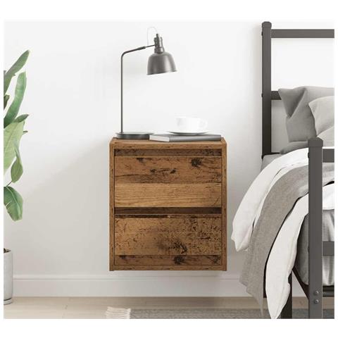 Comodino a Muro Legno Antico 38x34x40 cm - Foto 2