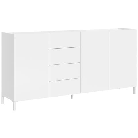 Madia 3 Ante/4 Cassetti 174x40x84 Cm Solaria Bianco Lucido - Foto 1