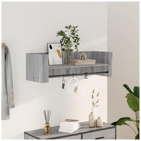 Mensola A Muro Grigio Sonoma 100x35x30,5 Cm Legno Multistrato - Foto 1