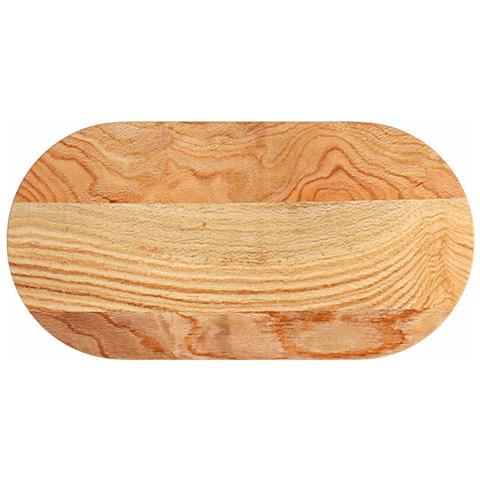 Piano Tavolo Marrone Chiaro 80x40x4 Cm In Rovere Massello Ovale - Foto 2