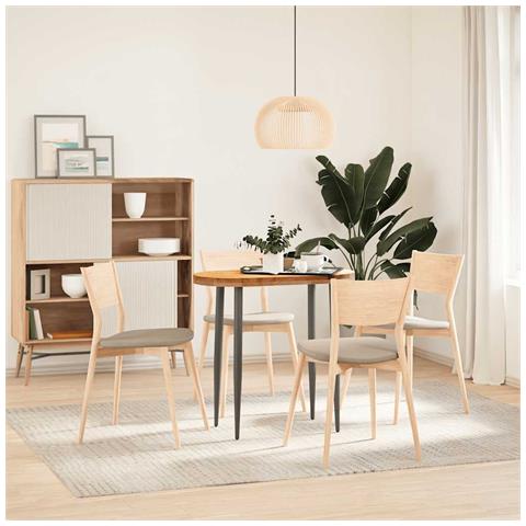 Piano Tavolo Marrone Chiaro 80x40x4 Cm In Rovere Massello Ovale - Foto 3