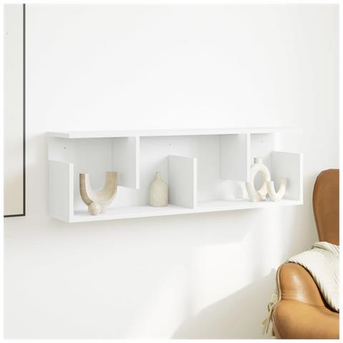 Mobile A Parete 100x20x30 Cm Bianco In Legno Multistrato - Foto 3
