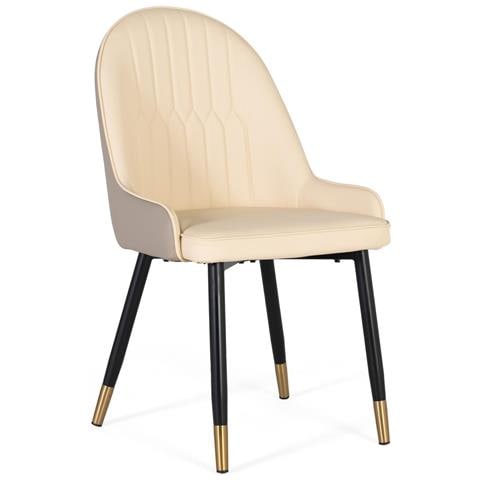 Set Di 4 Sedie Rivestite E Gambe In Acciaio - Foto 1