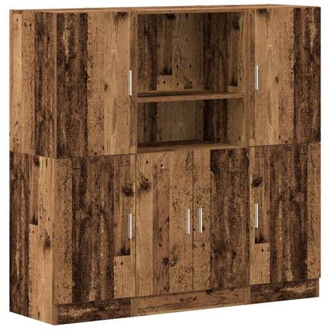 Set Di Mobili Da Cucina 3 Pz Legno Antico In Truciolato - Foto 2