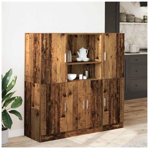 Set Di Mobili Da Cucina 3 Pz Legno Antico In Truciolato - Foto 3