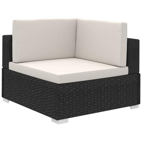 Lusso Casadino -  Set Divani Da Giardino 12 Pz Con Cuscini In Polyrattan Nero - Foto 2