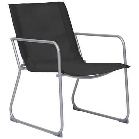 Set Divano Da Giardino 4 Pz In Tessuto E Acciaio Nero - Foto 8