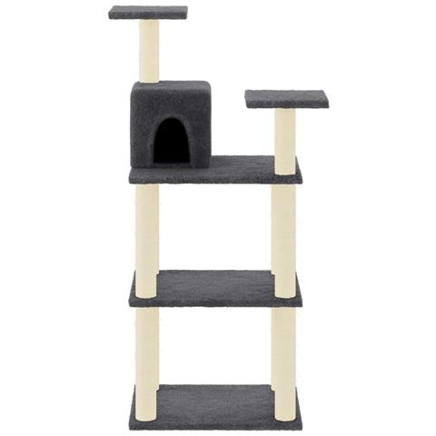 Albero Per Gatti Con Tiragraffi In Sisal Grigio Scuro 118,5 Cm - Foto 2