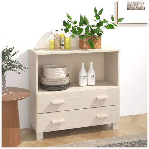 Lusso Casadino -  Credenza Hamar Ambra 85x35x80 Cm In Legno Massello Di Pino - Foto 8