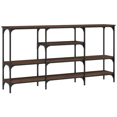 Tavolino Consolle Rovere Marrone 160x29x80 Cm Legno Multistrato - Foto 1