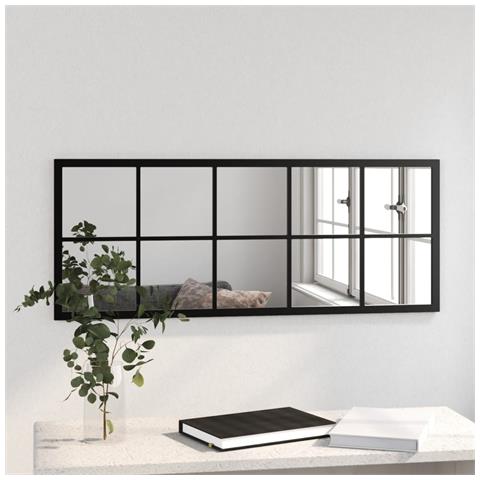 Specchio Da Parete Nero 100x40 Cm In Metallo - Foto 2