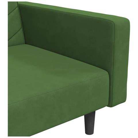Divano Letto a 2 Posti con 2 Cuscini Verde Scuro in Velluto - Foto 9