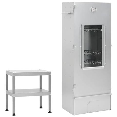 Forno Affumicatore BBQ con Tavolino in Acciaio Zincato - Foto 1