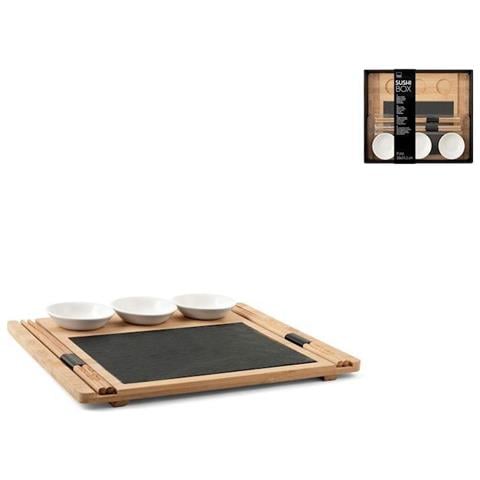 Confezione 9 pezzi sushi box in ardesia e bamboo cm 24x29 - Foto 1