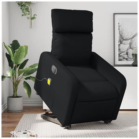 Poltrona Alzapersona Massaggiante Elettrica Nera in Similpelle - Foto 2