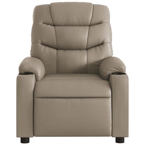 Poltrona Reclinabile Massaggio Elettrica Cappuccino Similpelle - Foto 9