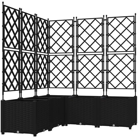 Vaso da Giardino con Trellis 5 pz Nero 120x120x143 cm - Foto 1