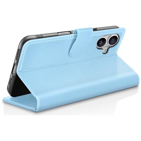Custodia A Portafoglio Per Iphone 17 Air Con Funzione Supporto E Linguetta Magnetica, Azzurro - Foto 5
