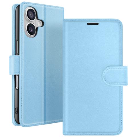 Custodia A Portafoglio Per Iphone 17 Air Con Funzione Supporto E Linguetta Magnetica, Azzurro - Foto 1