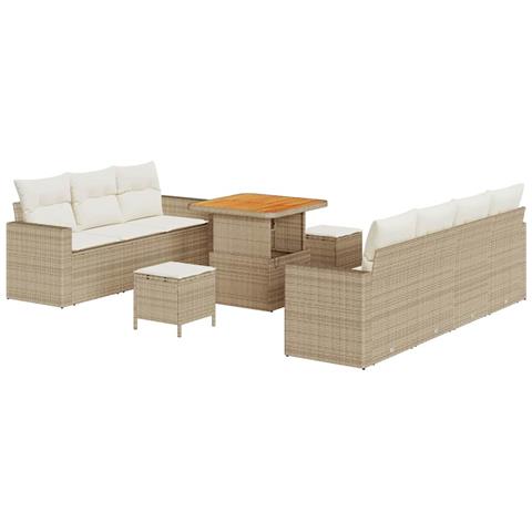 Set Divano da Giardino 10 pcs Beige polyrattan - Foto 1