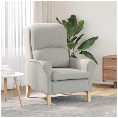 poltrona Grigio chiaro 76 x 94 x 102 cm Microfibra - Foto 2