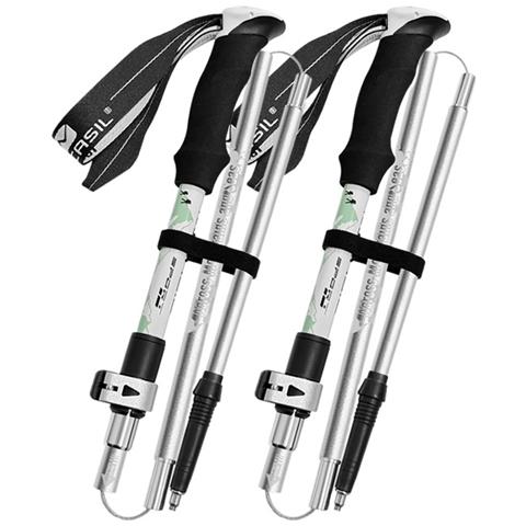 Set Di Bastoncini Da Trekking Pro A 5 Sezioni: Lega Di Alluminio, Pieghevoli, Estensibili Per Escursioni E Avventure All'aperto White - Foto 1