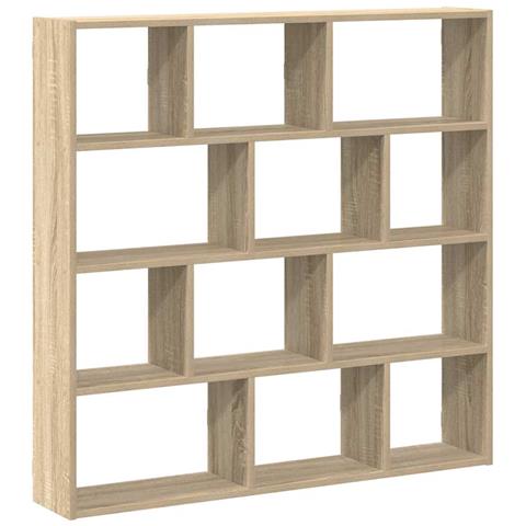 Mensola a Cubo da Muro 12 Scomparti in Truciolato Rovere Sonoma - Foto 1