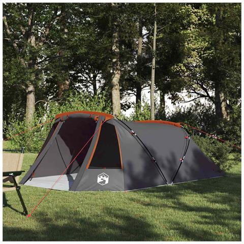 Tenda a tunnel con tetto Grigio e arancione 328 x 228 x 115 cm - Foto 2