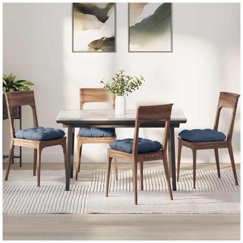 Cuscini per Seduta 4 pcs Blu 45 x 45 cm Tessuto in Cords - Foto 2