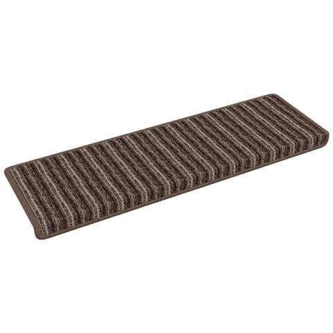 Tappetini per scale autoadesivi 15 pcs Marrone 65 x 21 x 4 cm - Foto 1