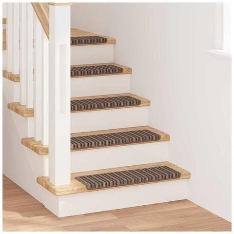 Tappetini per scale autoadesivi 15 pcs Marrone 65 x 21 x 4 cm - Foto 2